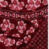 Burgundy Floral Printed Chiffon Saree with Blouse Piece