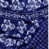 Royal Blue Floral Printed Chiffon Saree with Blouse Piece