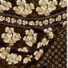 Dark Olive Floral Printed Chiffon Saree with Blouse Piece