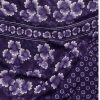 Purple Blue Floral Printed Chiffon Saree with Blouse Piece